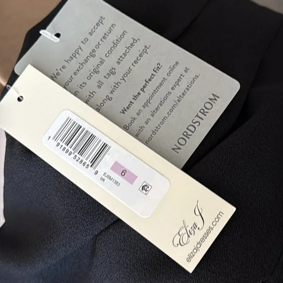 NWT ELIZA J Pleated Jumpsuit Pockets Tie Belt Black 6 - Picture 4 of 5